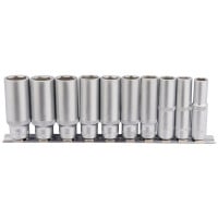 Draper 16401 - Draper 16401 - 3/8" Square Drive Deep Socket Set on Metal Rail (10 Piece)