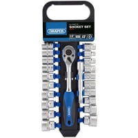 Draper 16373 - Draper 16373 - 3/8" Sq. Dr. Combined MM/AF Socket and Ratchet Set (22 piece