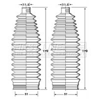 FSG3419 - First Line FSG3419 - Steering Rack Boot Kit (Front Left Hand+Right Hand)