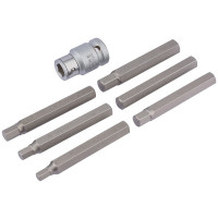 Draper Expert 83564 - Draper Expert 83564 - 6mm - 12mm Hexagon Bit Set and Holder 1/2" Square Drive (7 P