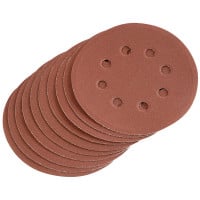 Draper 64040 - Draper 64040 - Ten 125mm 240 Grit Hook and Loop Sanding Discs