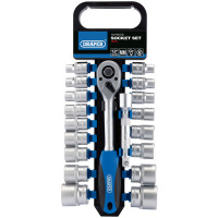 Draper 16375 - Draper 16375 - 1/2" Sq. Dr. Metric Socket and Ratchet Set (19 Piece)