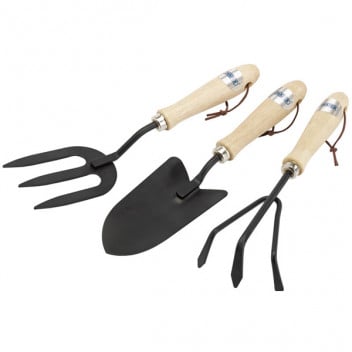 Draper 83993 - Carbon Steel Hand Fork, Cultivator and Trowel with Hardwood