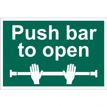 Draper 72454 - 'Push Bar To Open' Safety Sign