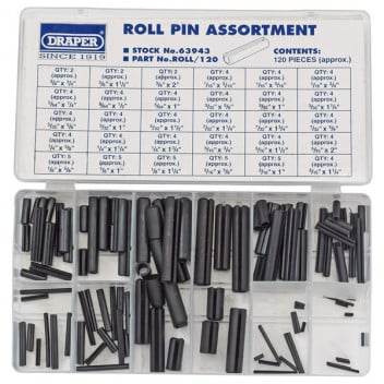 Draper 63943 - Roll Pin Assortment (120 Piece)