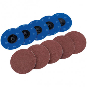 Draper 75616 - Ten 75mm 80 Grit Aluminium Oxide Sanding Discs