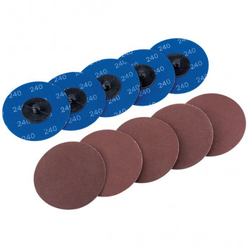 Draper 75619 - Ten 75mm 240 Grit Aluminium Oxide Sanding Discs